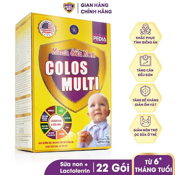Mama sữa non Colos Multi, thương hiệu sữa non uy tín được nhập khẩu nguyên liệu từ Mỹ.